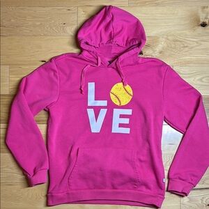 TStars Hot Pink Fastpitch Softball Hoodie | Size Medium